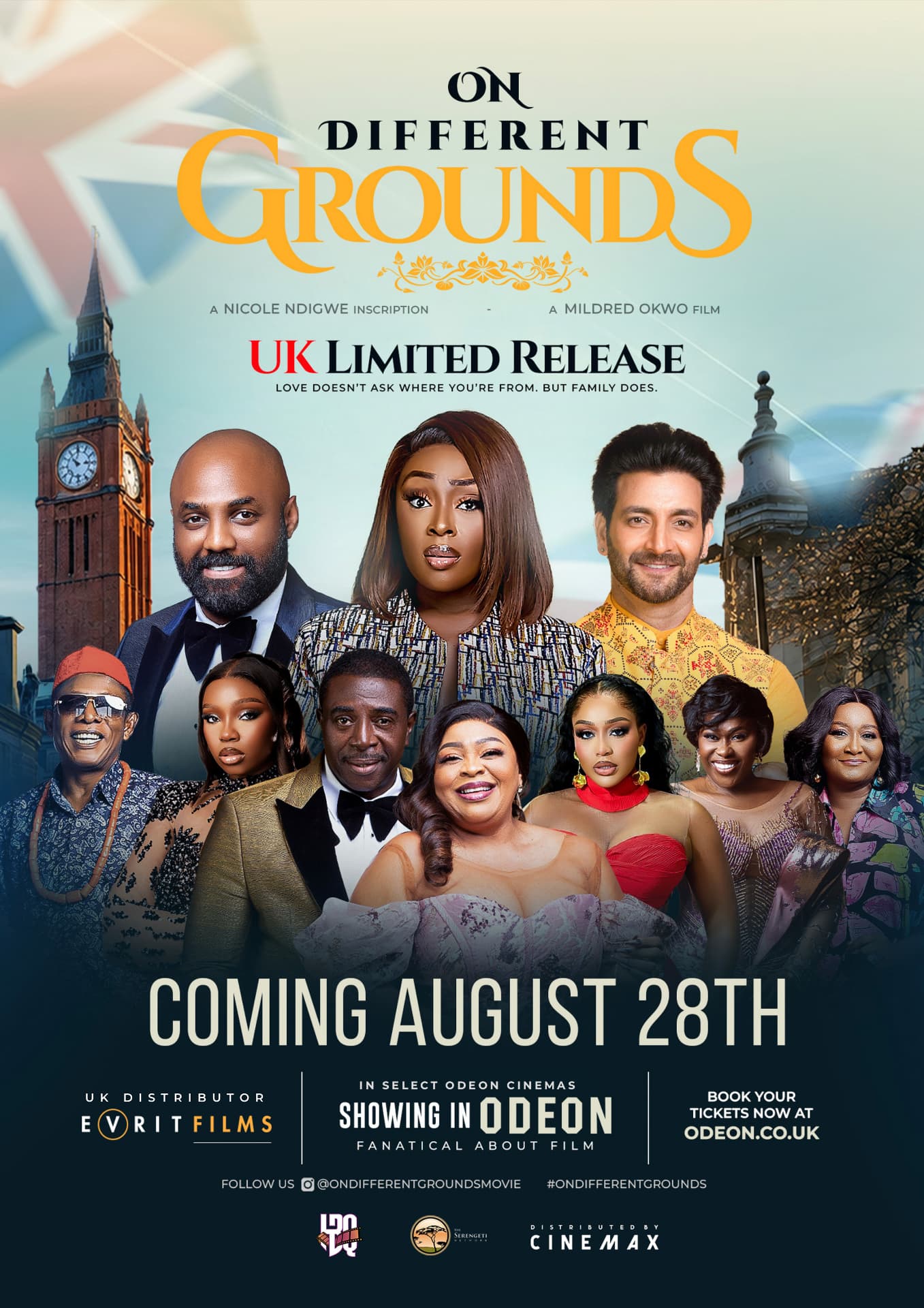 On Different Grounds UK limited release poster, coming August 28th to select Odeon cinemas